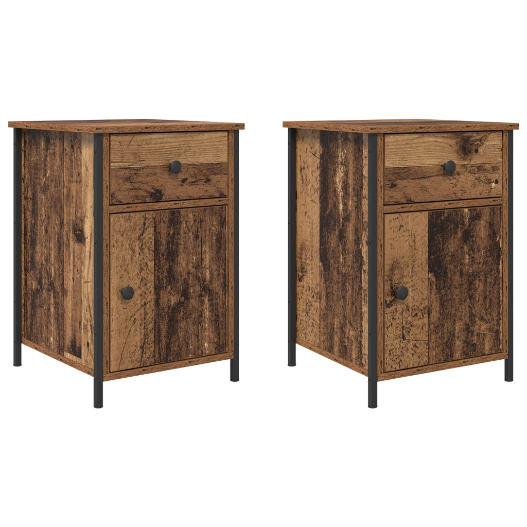 Comodini 2 pz Legno Vecchio 40x42x60 cm Legno ingegnerizzato