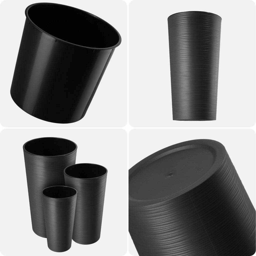 Vaso da fiori KADAX 26 cm con coperchio e inserto in plastica, colore grafite.