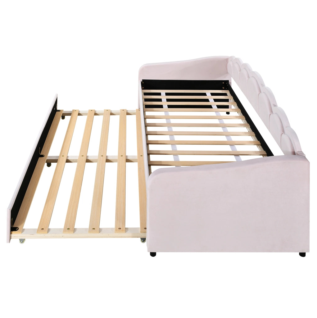 Divano letto estraibile 90x200 cm con luce ambientale e struttura in velluto