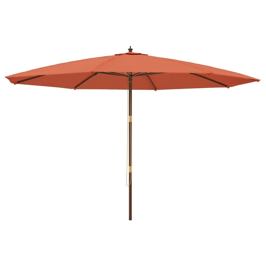 Ombrellone da Giardino-Ombrello da Balcone con Palo in Legno Terracotta 400x273 cm