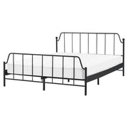 Struttura del letto in metallo nero 160 x 200 cm King Size Doghe in legno di pioppo Camera da letto minimalista industriale