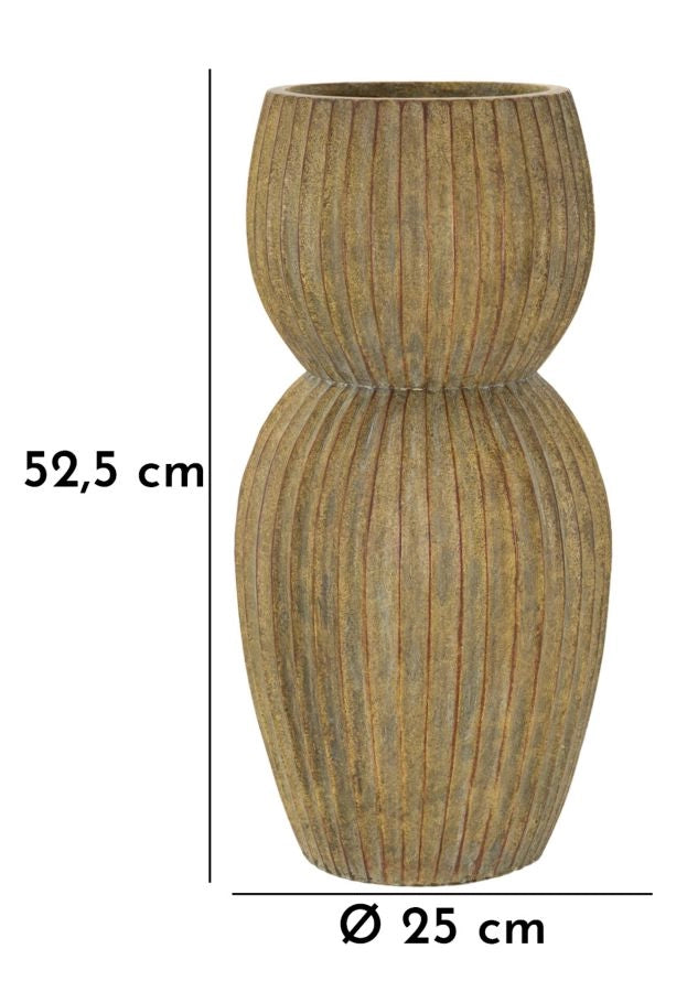 Vaso Breeze Ø25x52,5 cm in Mgo Verde sporco