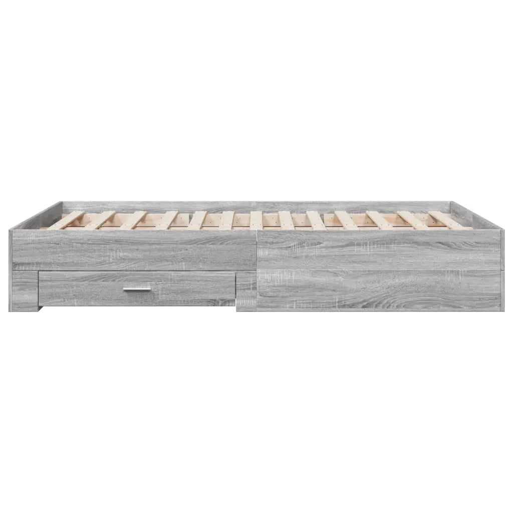 Giroletto Cassetti-Struttura Letto con contenitore Grigio Sonoma 140x190 cm Legno Multistrato 722361