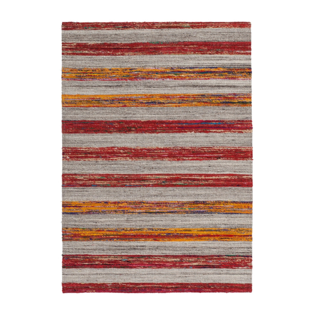 Tappeto Kilim Evita 200 in Lana e Seta Rosso Naturale