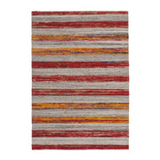 Tappeto Kilim Evita 200 in Lana e Seta Rosso Naturale
