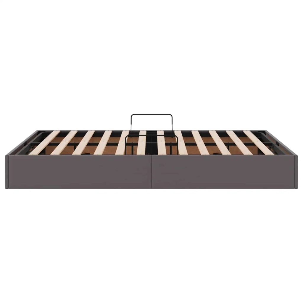 Letto ottomano Grigio 140 x 200 cm Pelle Sintetica 3442776