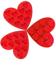 Set di 3 Moulds per Cioccolata in Silicone - Forma a Cuore - Senza Adesivi - Resistente al Calore - Flessibile - Silicone di Classe Alimentare - Mould per Cioccolata