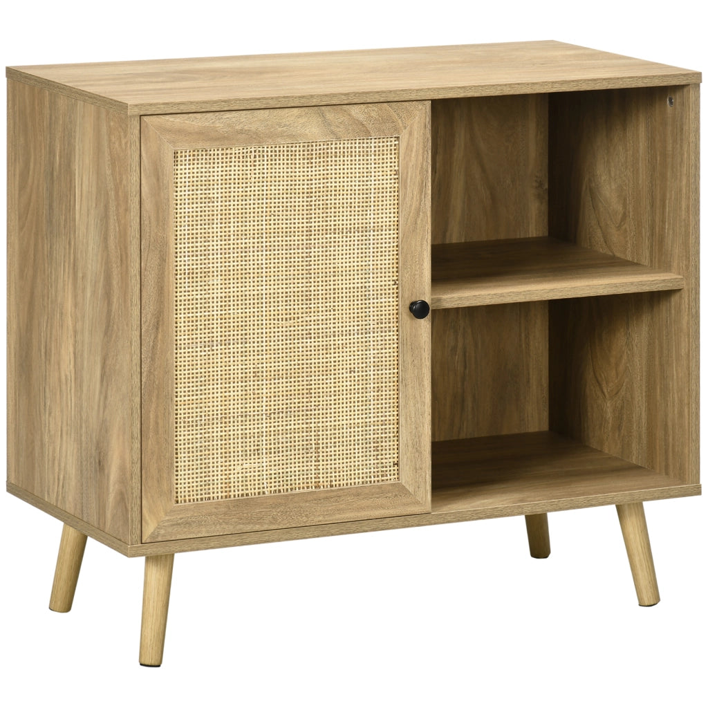 Tavolo da cucina con porta in rattan e 2 ripiani ¨C Minimal ¨C 80x39x70 cm naturale