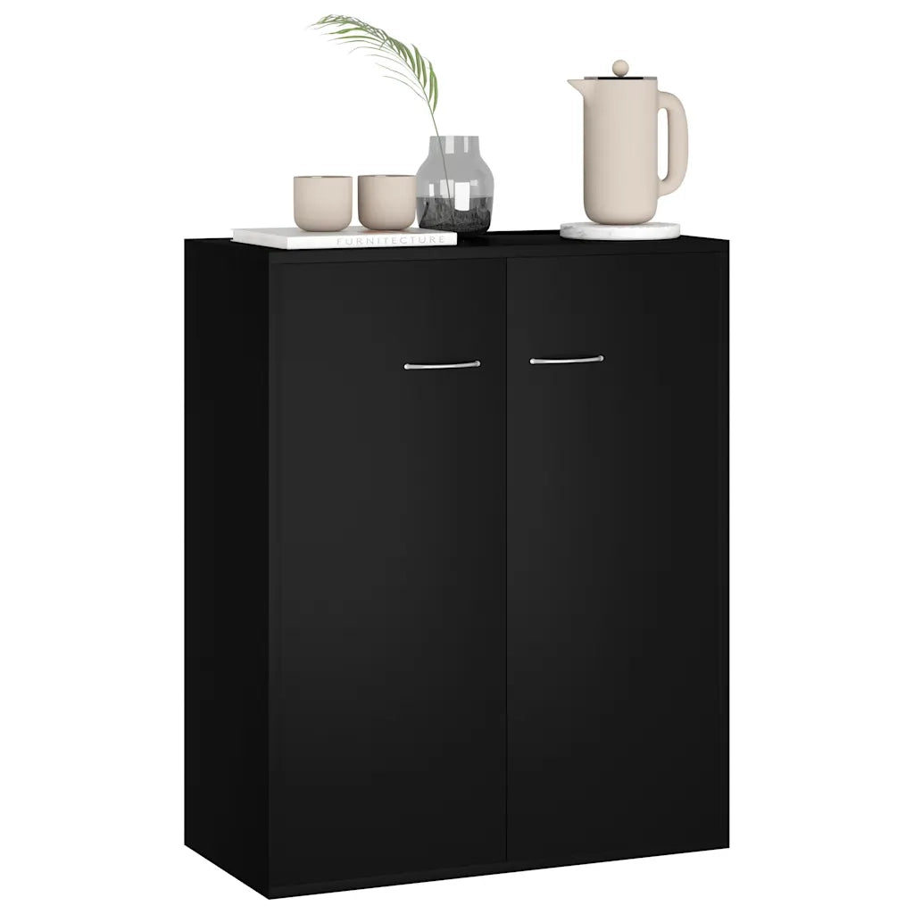 Credenza Nera 60x30x75 cm in Legno Multistrato 800730