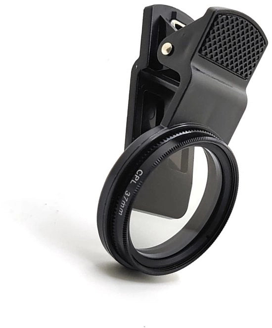 Filtro Polarizzante 37 mm - Progettato per la Durata - Bevuta Clip-on - Utilizzabile per Fotografia Esterna - Clip in Metallo - Leggero e Resistente ai Colpi - Filtro per Fotocamera