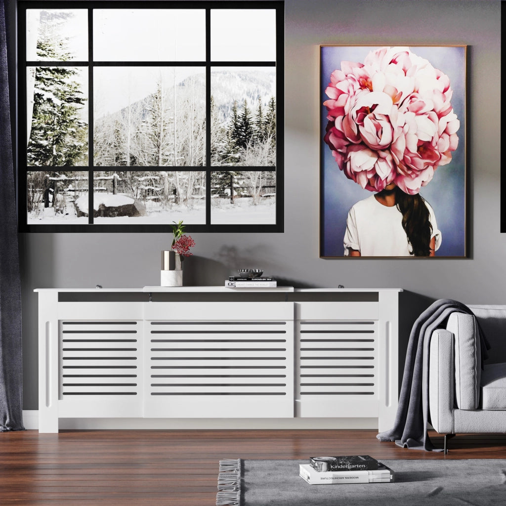 Mobile TV Design Moderno ¨C Zephmum ¨C Bianco 139-208,5x20,5x82,5 cm