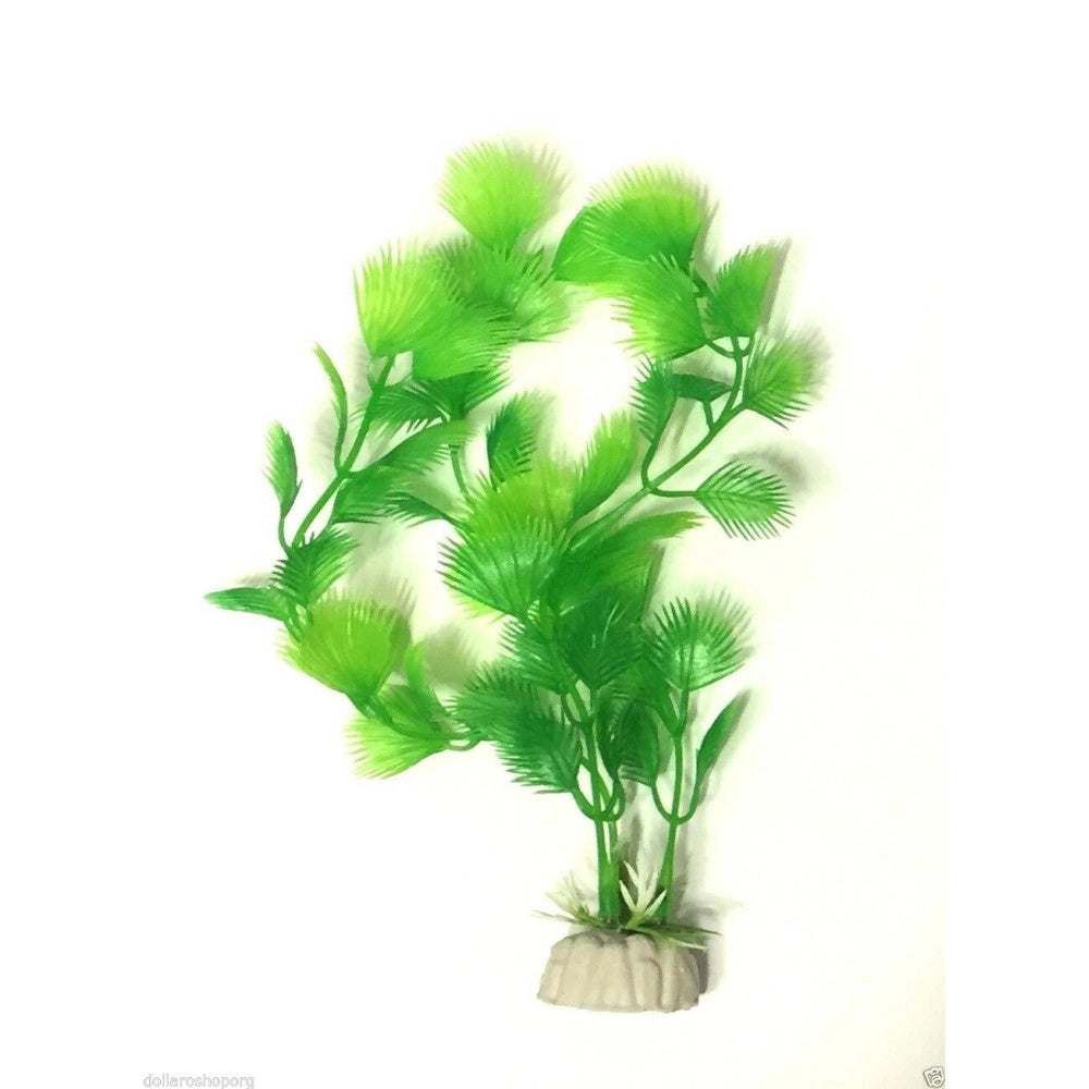 Trade Shop - Pianta 18 Cm Piantina Artificiale Per Acquario Piante Finte Plastica Color Verde -