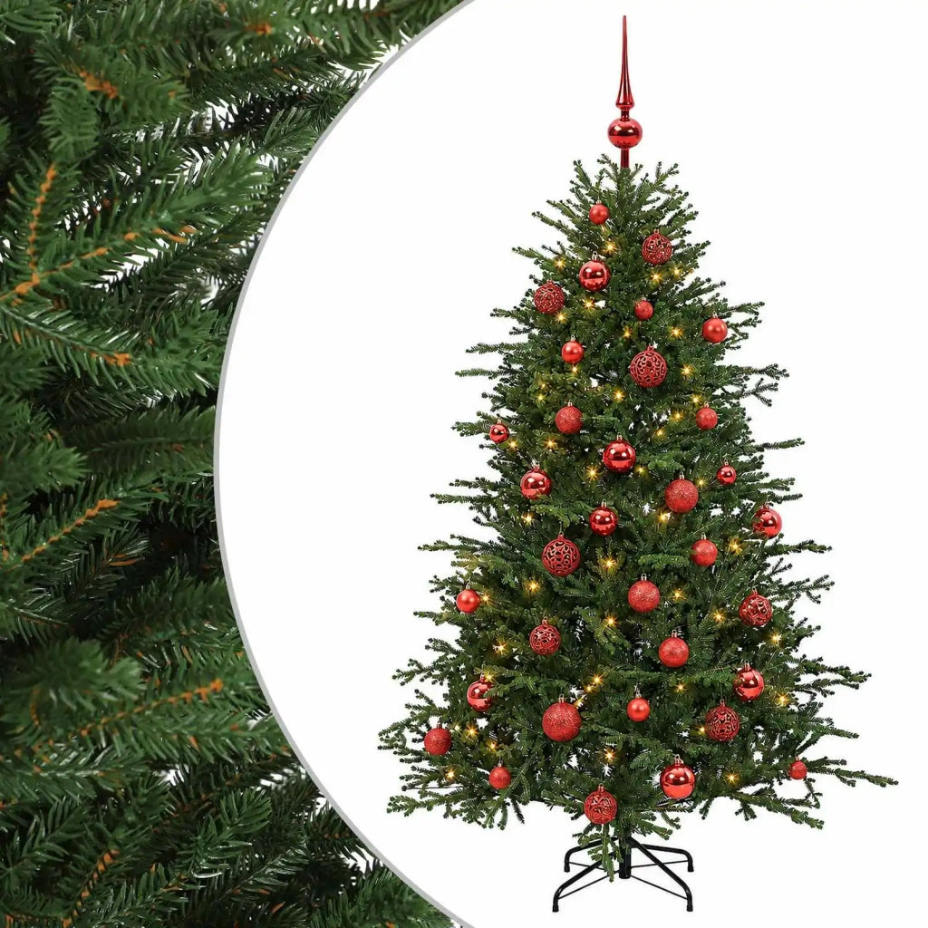 Albero di Natale artificiale con palline 150 cm 150 LED 3465882