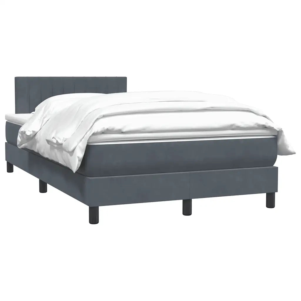 Giroletto a Molle con Materasso Grigio Scuro 120x220 cm Velluto 3316444
