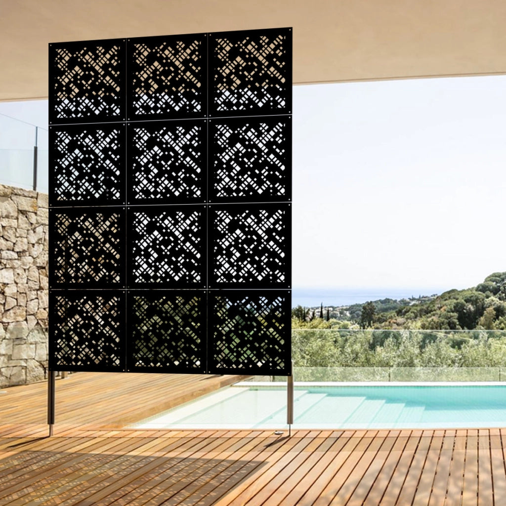 PIXEL - Pannello in PVC traforato - Parasole Misura: 48x48 cm, Colore: nero