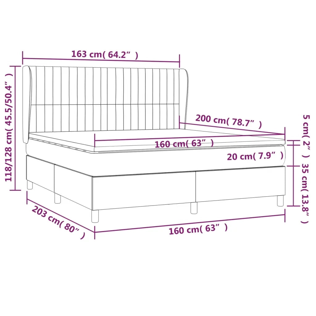 Giroletto a Molle con Materasso Tortora 160x200 cm in Tessuto 3128697