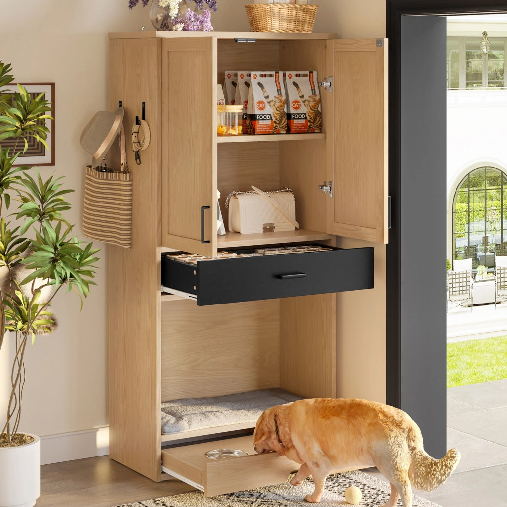 Mobile Multifunzione per Animali con Cuccia, Tiragraffi e Cassetti ¨C MINIMAL ¨C Legno