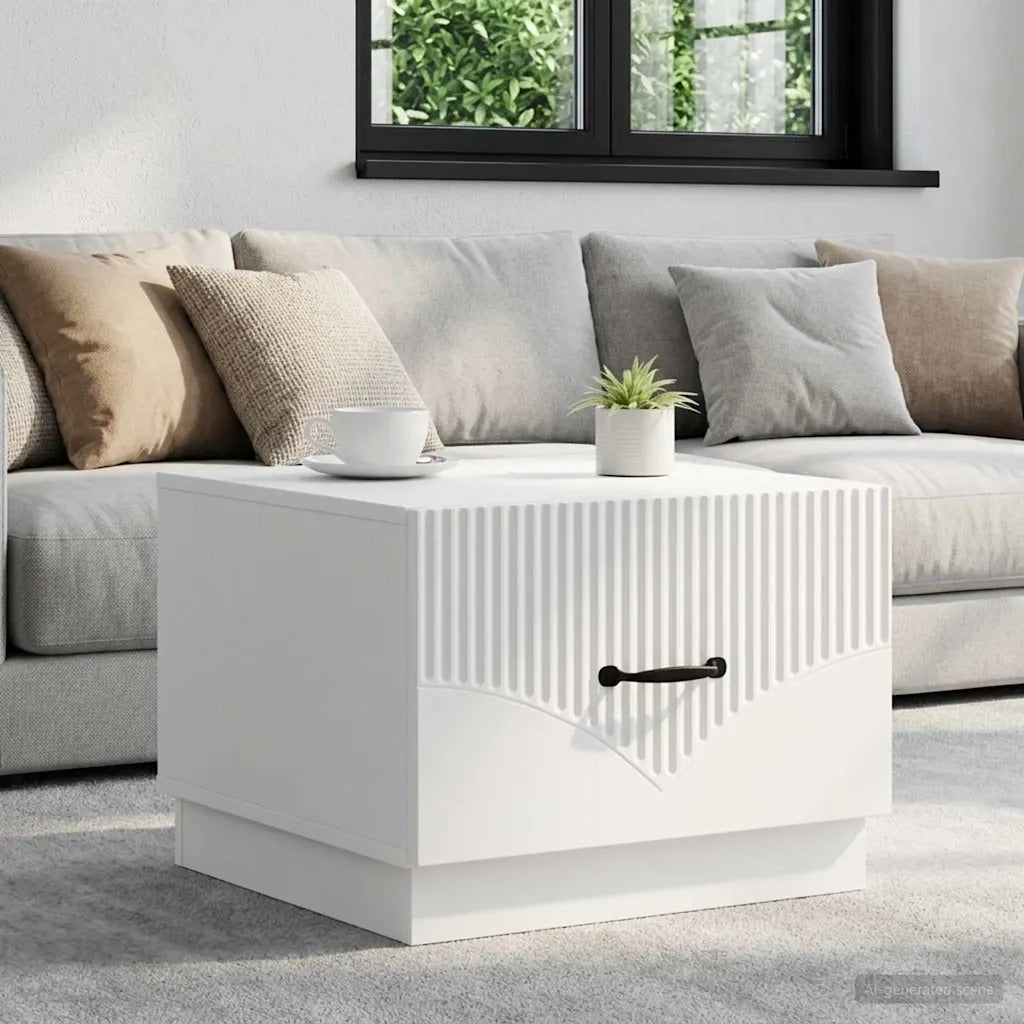 Tavolino da salotto Bianco 49 x 50 x 37 cm Legno ingegnerizzato 895425