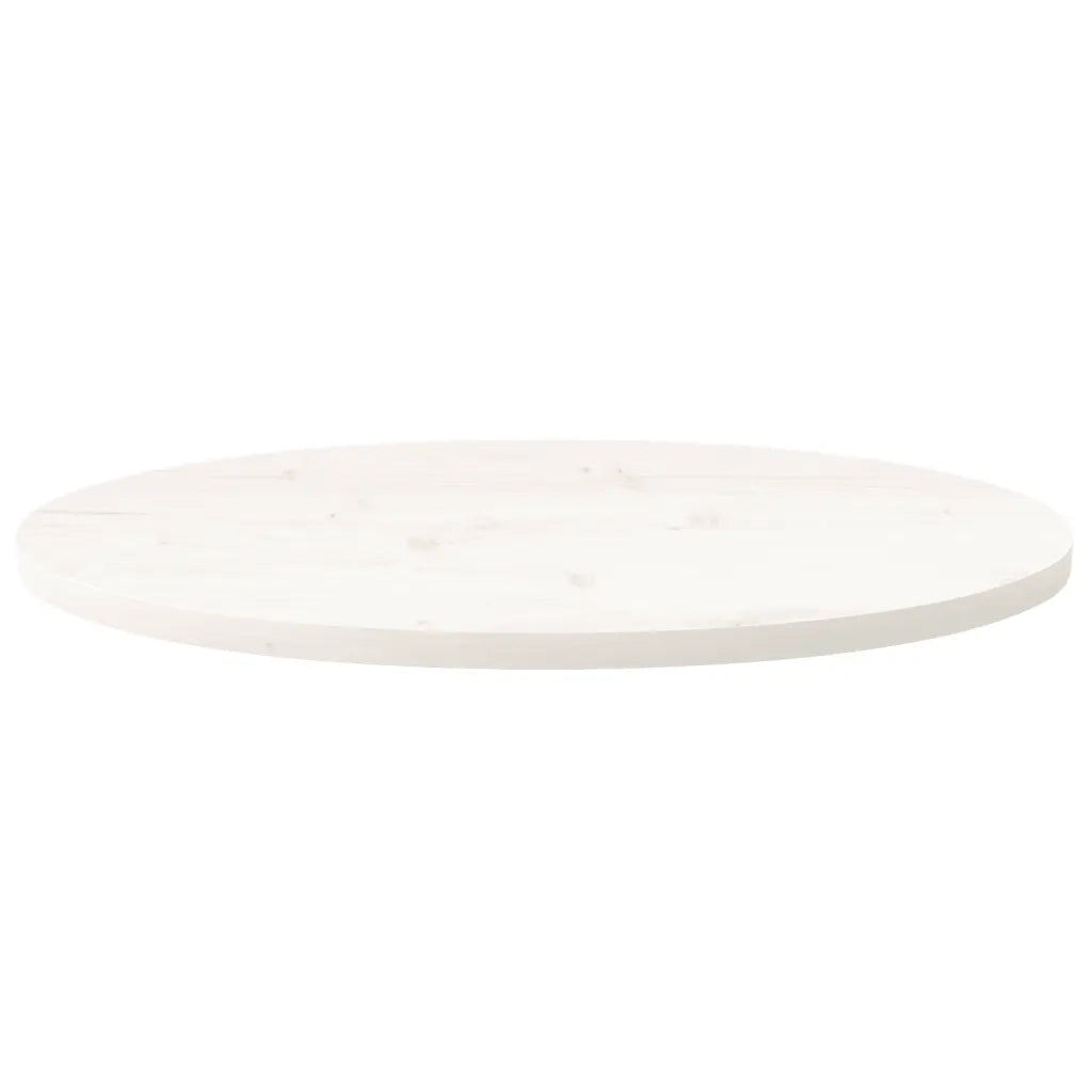 Piano Tavolo | Superficie Tavolo | Piano Scrivania Bianco 80x40x2,5cm in Legno Massello di Pino Ovale