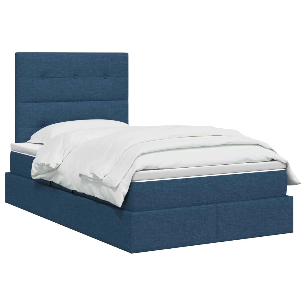 Letto con contenitore e materasso Blu 120 x 200 cm Tessuto 3459500