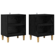 Armadietto per letto 2 pz Rovere Nero 40 x 30 x 50 cm CFW4891578