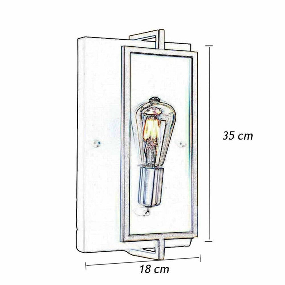 Trade Shop - Applique A Parete Stile Industriale Lampada Muro In Metallo Attacco E27 Nero Bronzo Aq63 -