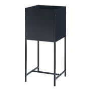 Supporto per piante con fioriera integrata metallo 70 x 30 x 30 cm nero 03_0010712