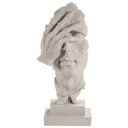 Figurina decorativa Testa di resina grigia Statuetta di stile moderno Accessori decorativi