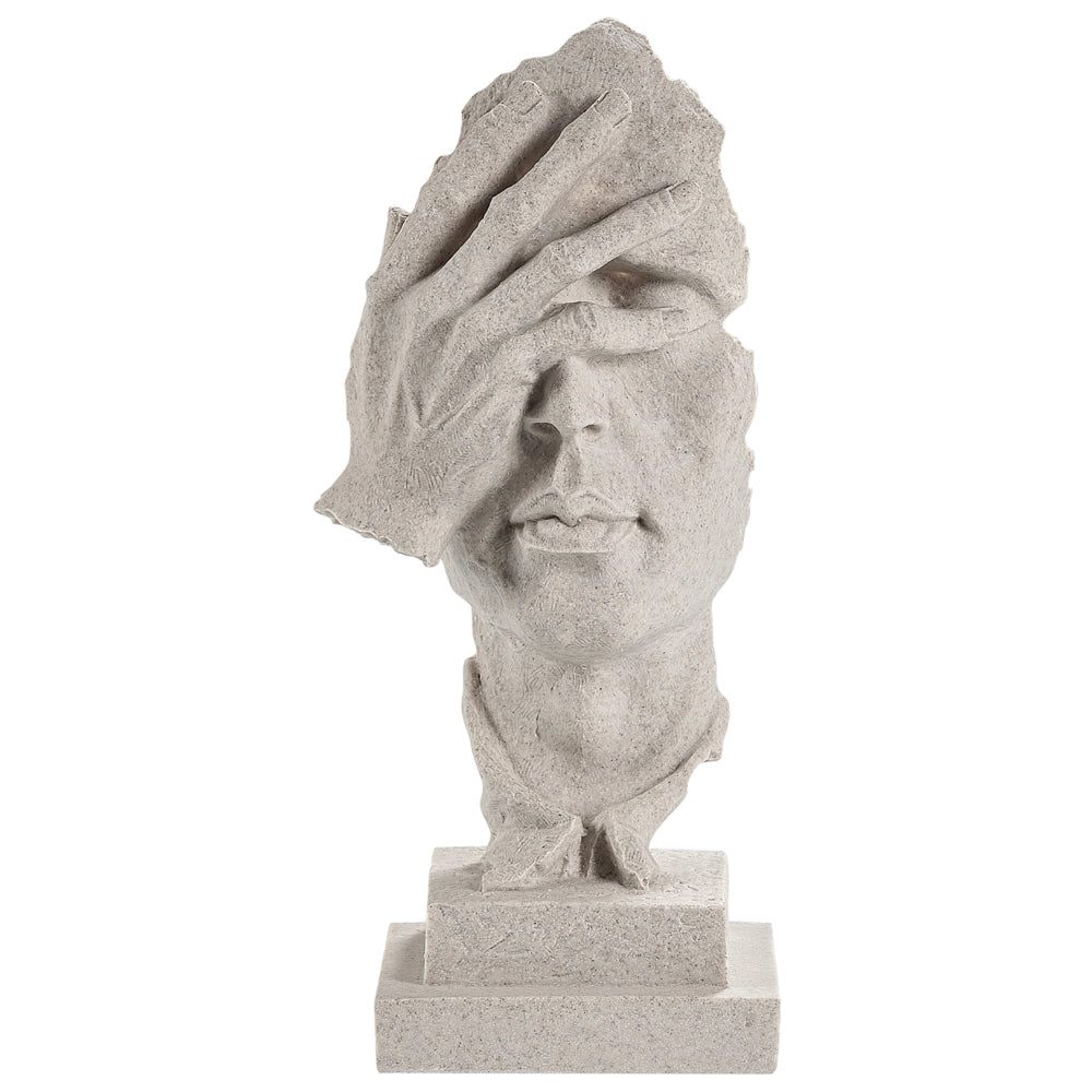 Figurina decorativa Testa di resina grigia Statuetta di stile moderno Accessori decorativi