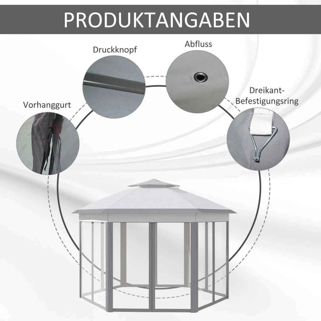 Gazebo Faltpavillon ¨C zephmum ¨C Grigio+Bianco 4x4m