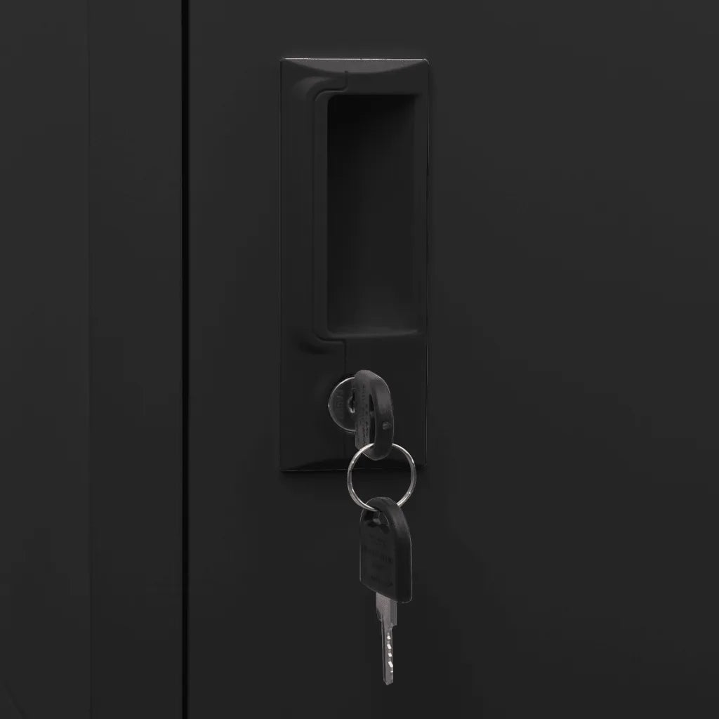Armadietto con Serratura Nero 38x40x180 cm in Acciaio cod mxl 66573