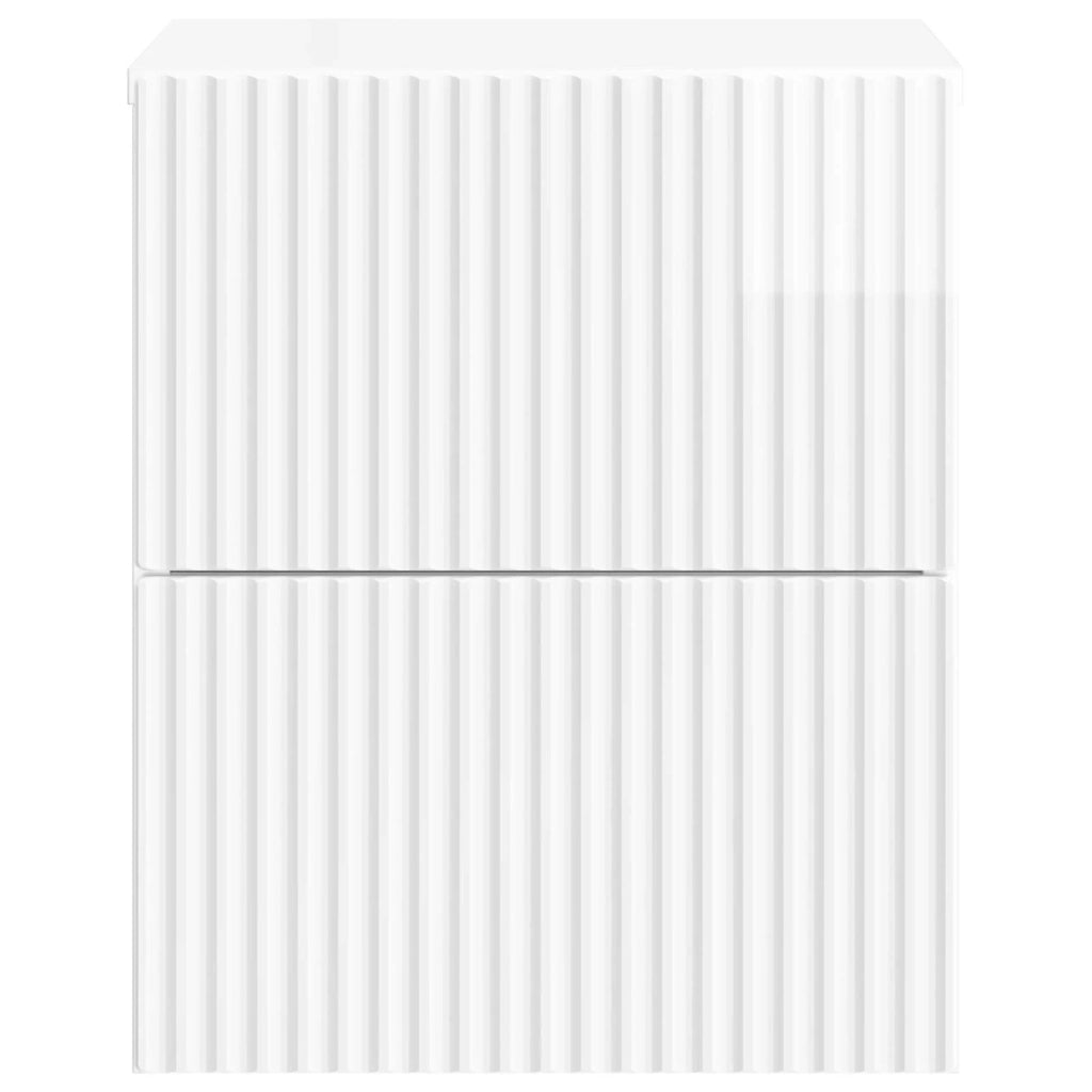 Mobiletto da notte a muro 2 pcs Bianco Lucido 33 x 34,5 x 40 cm 898474