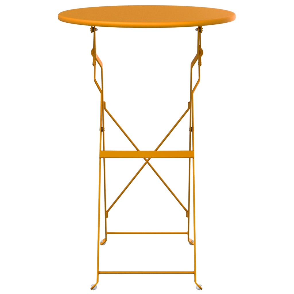 Tavolo Bistro Pieghevole Giallo Senape Ã˜50x71 cm Acciaio Verniciato a Polvere