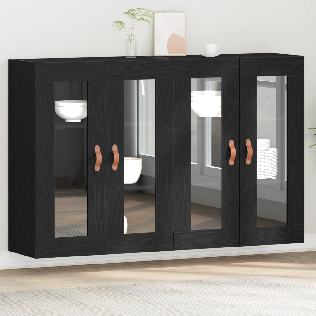 Armadi a muro 2 pezzi Rovere nero 69,5x34x90 cm Legno ingegnerizzato