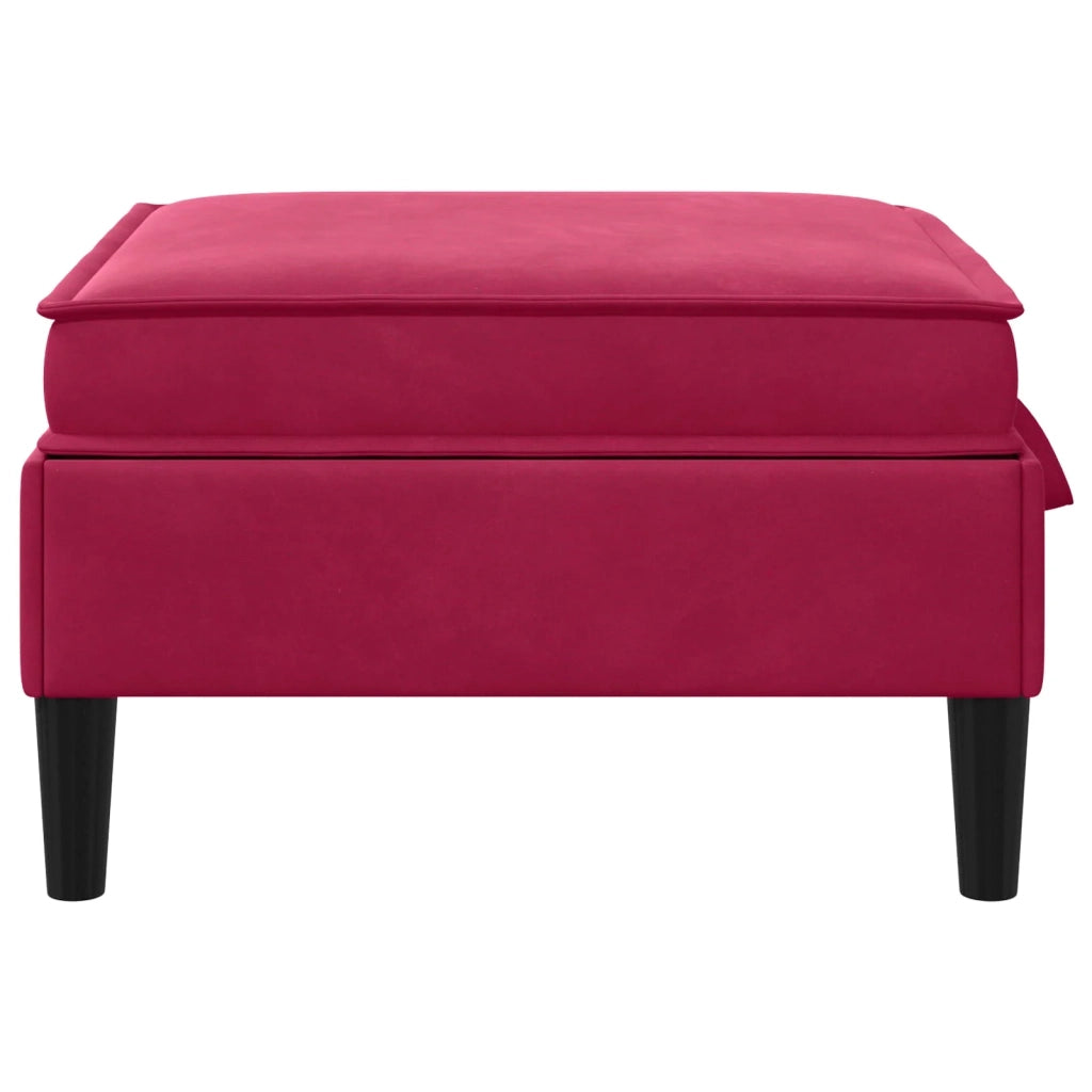 Pouf con Storage Rosso Vino Velluto 42027137