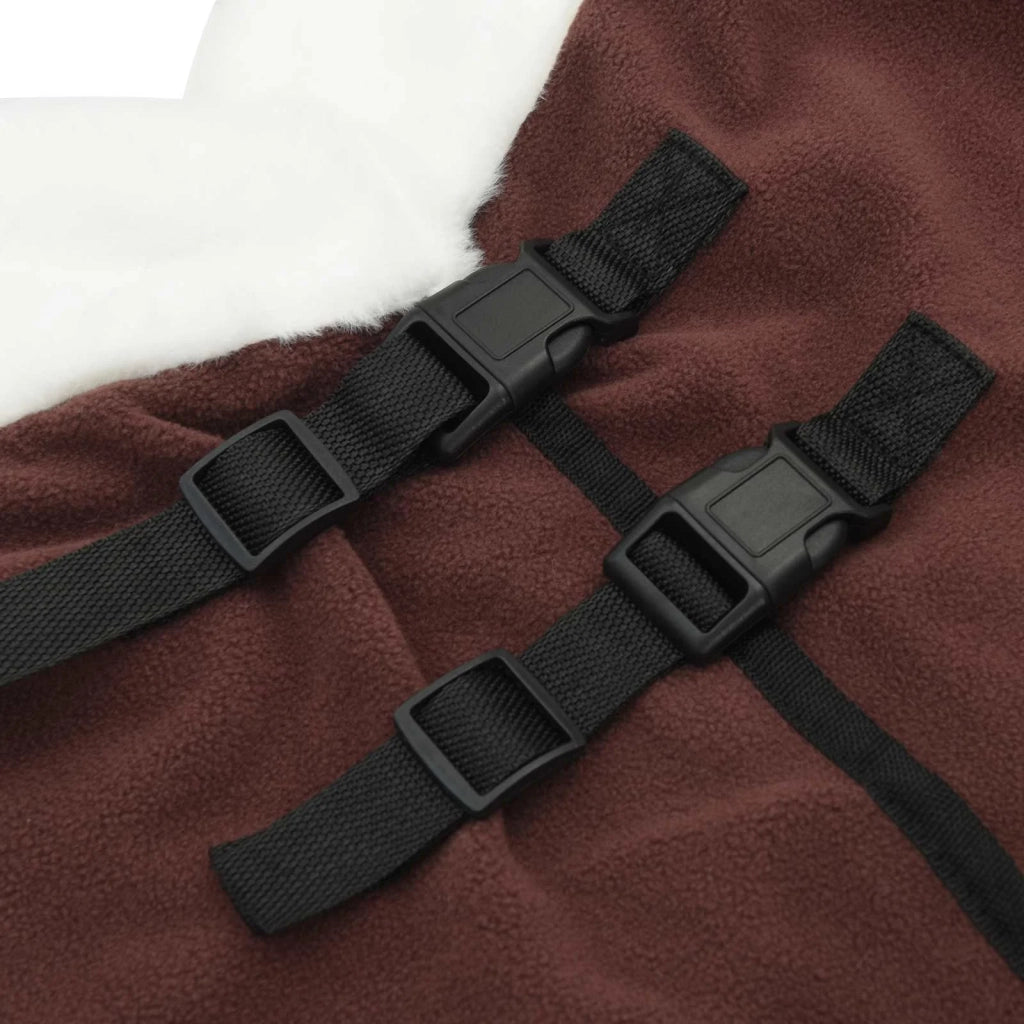 Coperta per Cavalli Marrone Scuro Completo 115 cm Felpa in pile