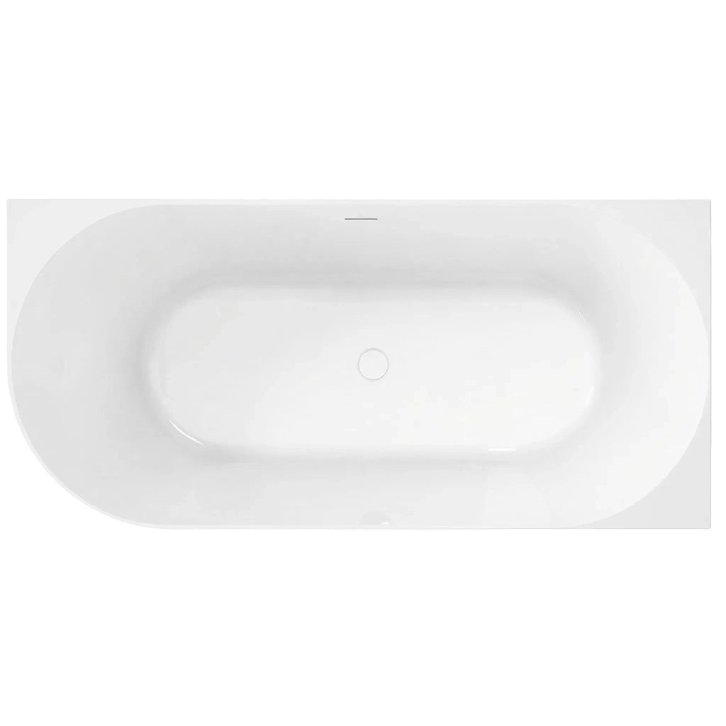 Vasca Da Bagno Angolare In Acrilico Rea Bellanto Slim 150 Right Copritappo nero