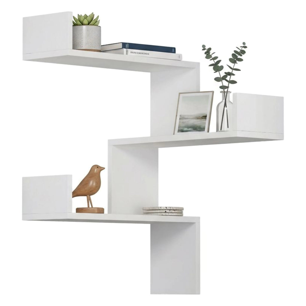 Mensola Edna, Scaffale, Ripiano a muro, Scaffalatura multiuso, 60x60h90 cm, Bianco