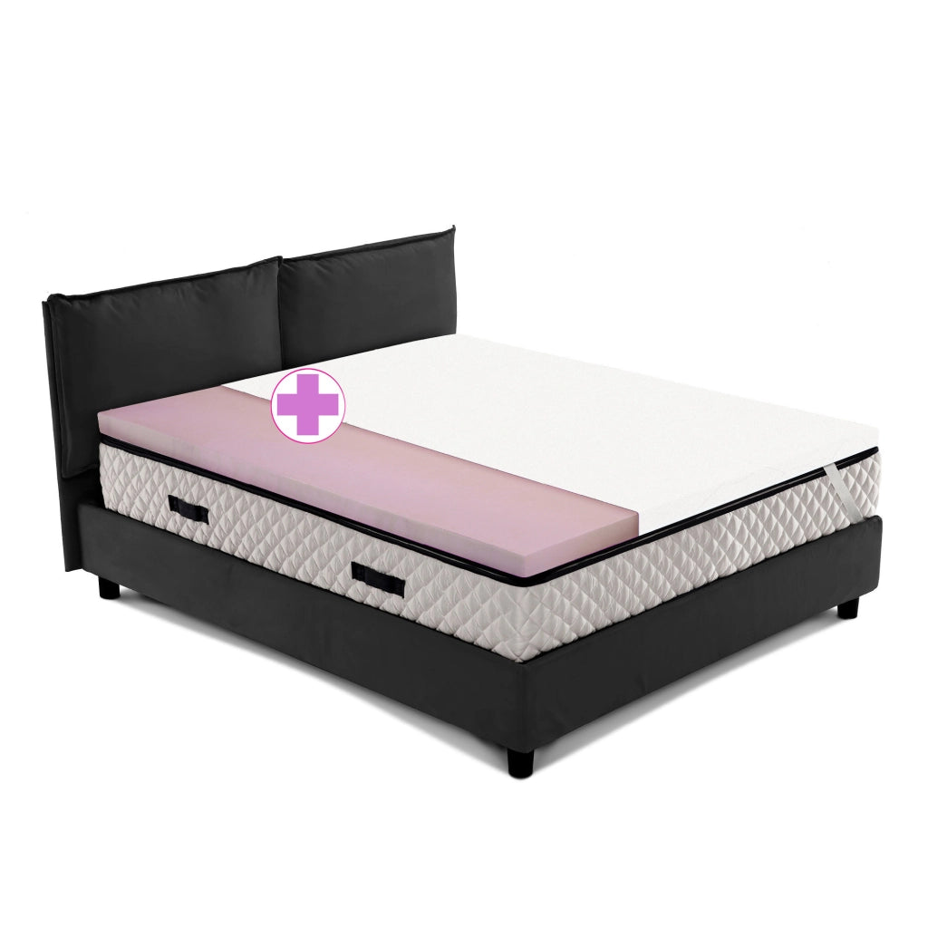 Topper singolo semi rigido ORTOPEDICO, correttore materasso Alto 5.5 cm con tessuto anallergico sfoderabile e lavabile - GRAVITY misura 85x200 Cm