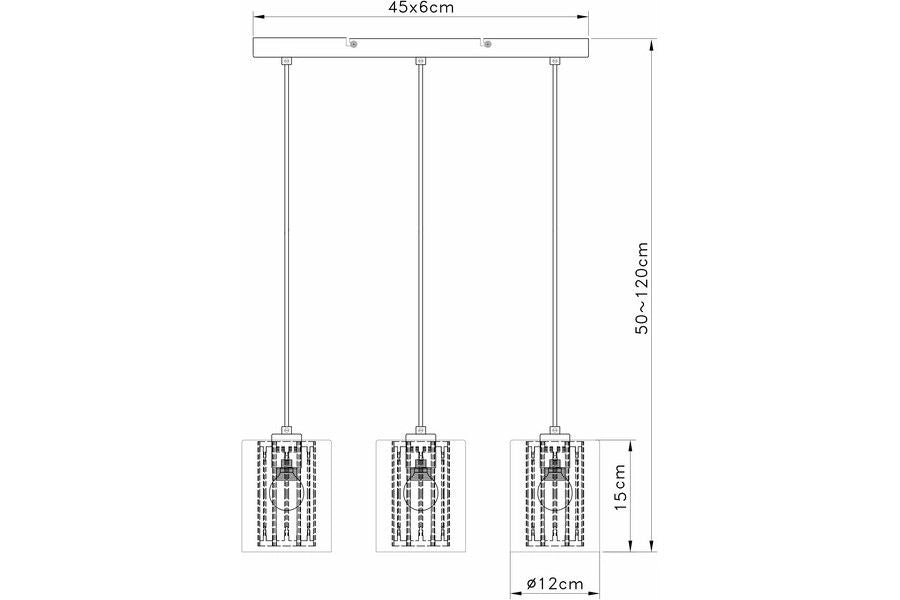 Lampada sospensione Reality Tesh cromata 3xE14 regolabile
