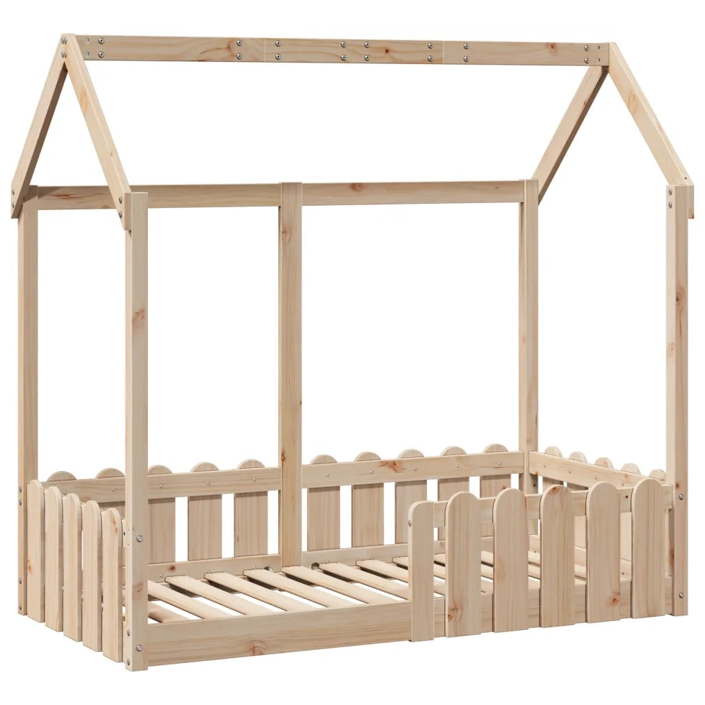 Giroletto Casetta per Bambini 70x140 cm Legno Massello di Pino