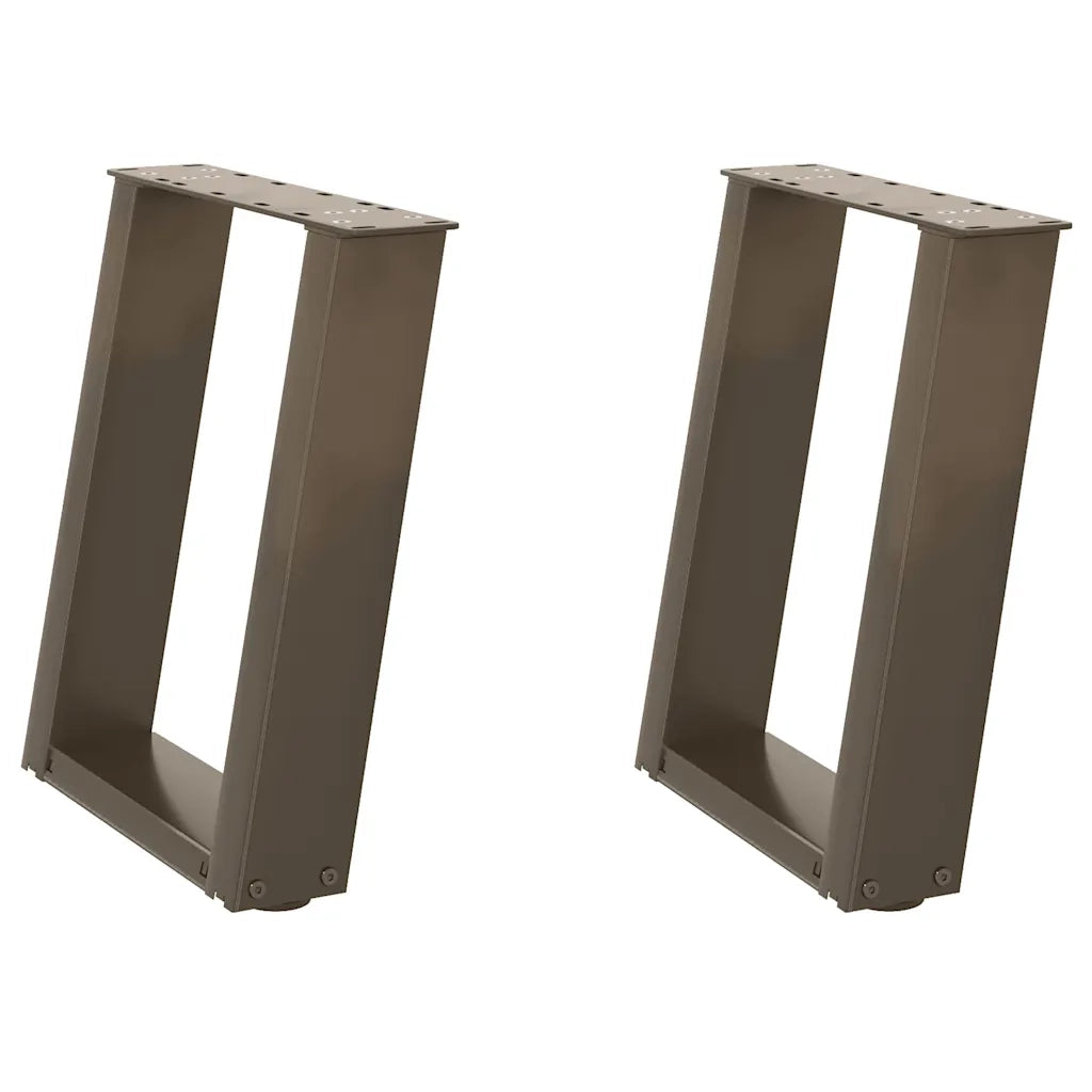 Gambe per Tavolino da Caff¨¨ a Forma di U 2 pz-Set di 2 Gamba per Tavolo Acciaio Naturale 38x(42-43) cm Acciaio 951350