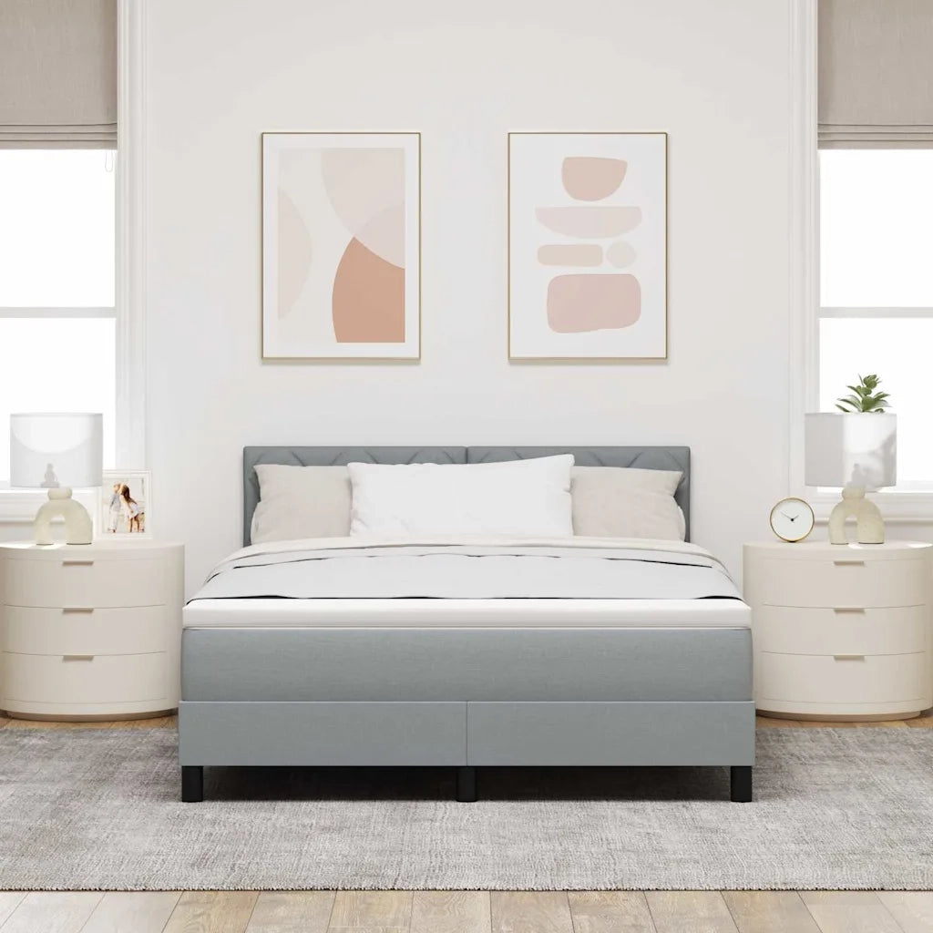 Letto a molle con materasso Grigio chiaro 140 x 190 cm Tessuto 3338762