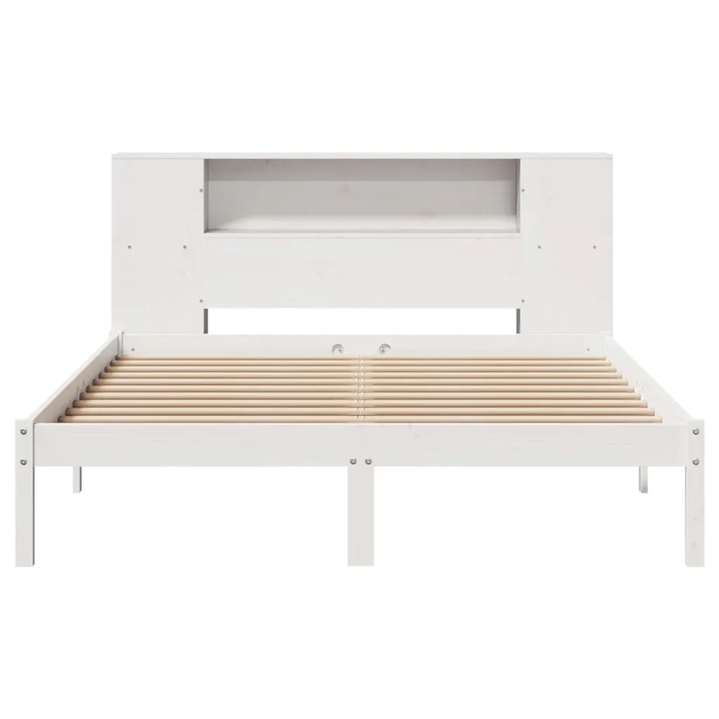 Letto Libreria senza Materasso Bianco 160x200 cm Legno di Pino 3321545