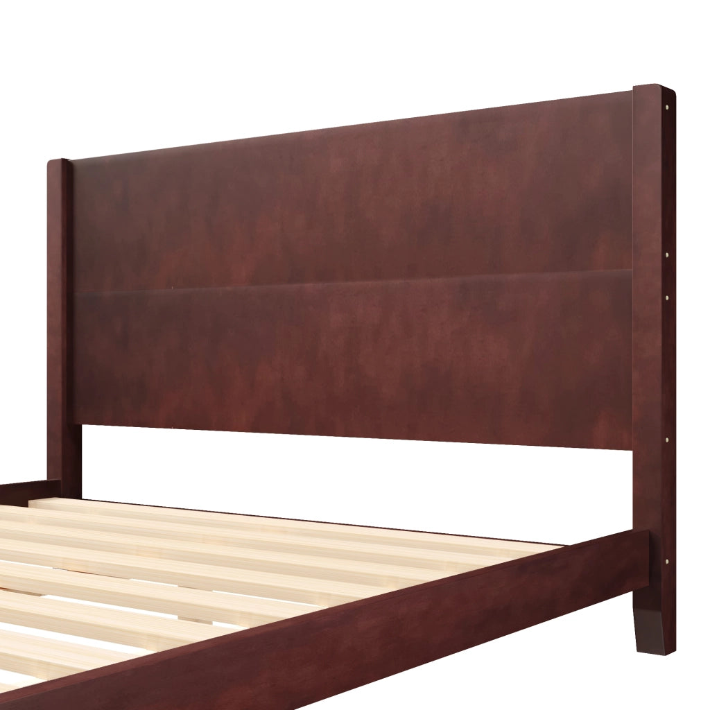 LETTO Piattaforma 160x200 cm con testiera e rete a doghe Marrone