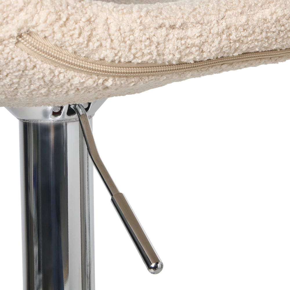 Set di 2 sgabelli da bar girevoli in tessuto beige chiaro con seduta imbottita stile moderno