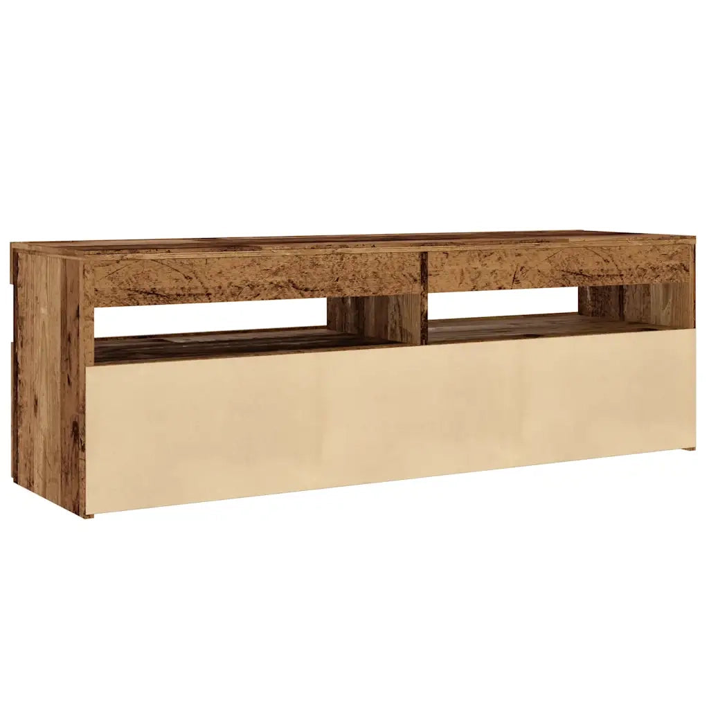 vidaXL Mobile Porta TV con LED Legno Antico 120x35x40 cm Multistrato