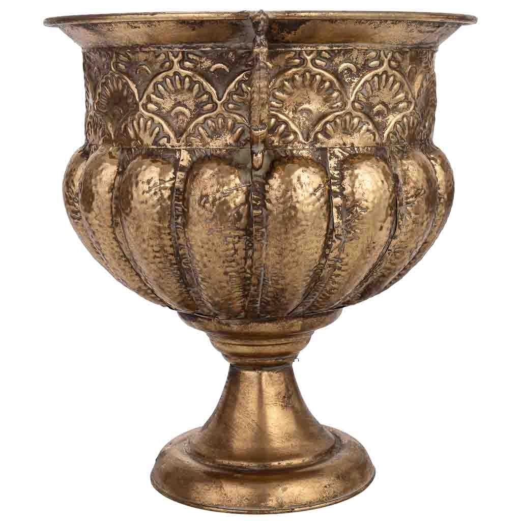 Vaso da fiori in metallo dorato 51,5x45x50h cm