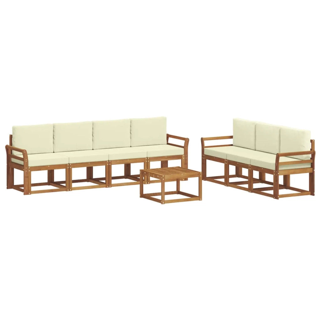 Set di divani da esterno con cuscino 8 pcs Naturale e Crema 3366113