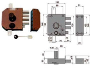 SERRATURA TRIPLICE DA APPLICARE CON SCROCCO DOPPIA MAPPA 20530  mm.60 SX (20530VSDMX)    MOTTURA